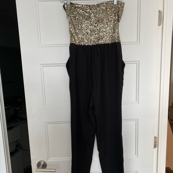 Strapless sequenced jumpsuit - Picture 3 of 3